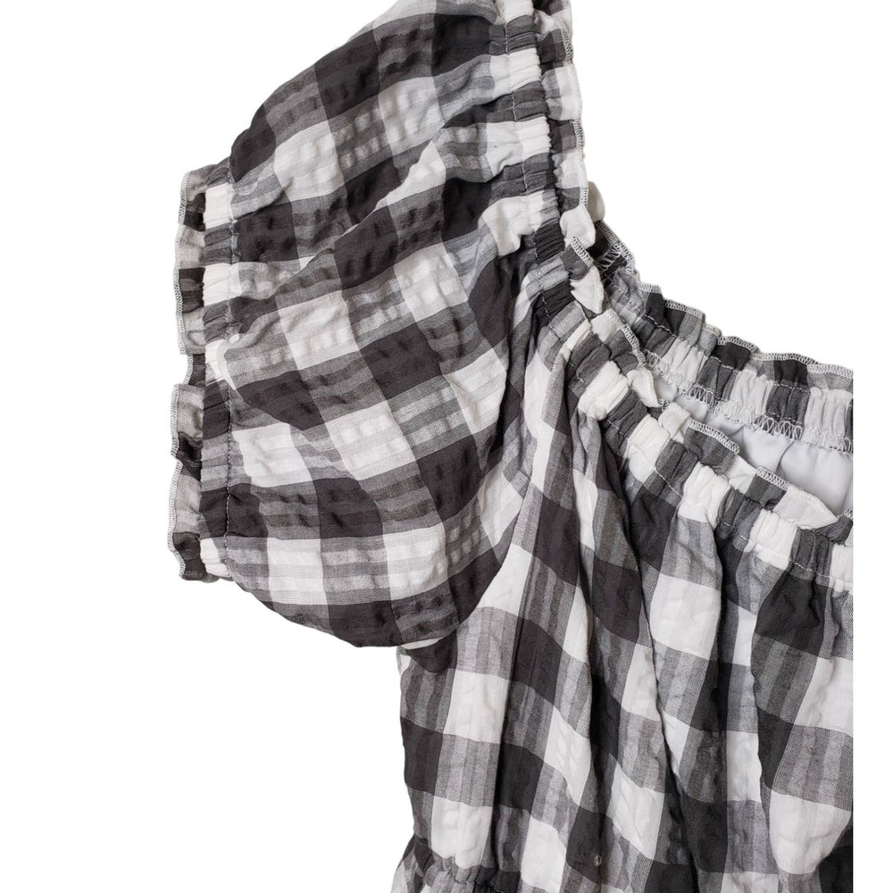Torrid Peasant Midi Seersucker Gingham Midi Dress - Picture 3 of 10